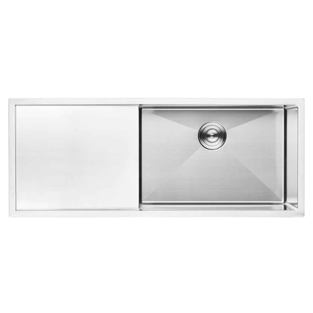 BAI 1252 Stainless Steel 16 Gauge Kitchen Sink Handmade 45-inch Undermount Single Bowl with Drainboard