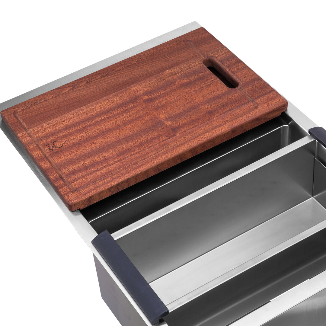 BAI 1254 Stainless Steel 16 Gauge Kitchen Sink Handmade 45-inch Undermount Double Bowl with Drainboard