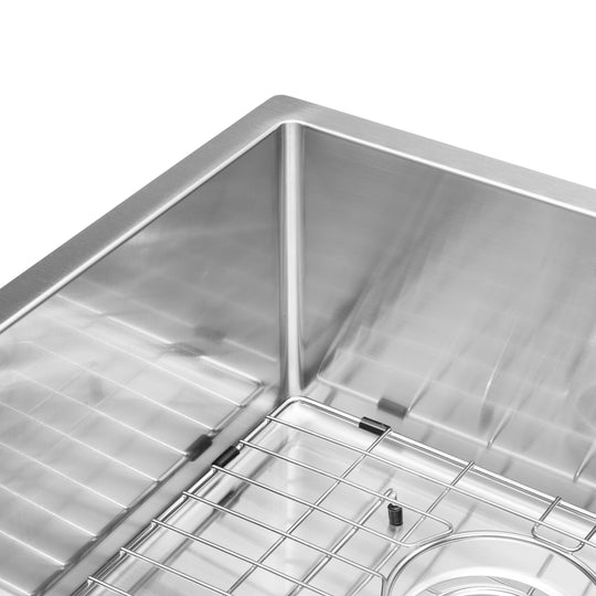 BAI 1255 Stainless Steel 16 Gauge Kitchen Sink Handmade 45-inch Undermount Double Bowl with Drainboard