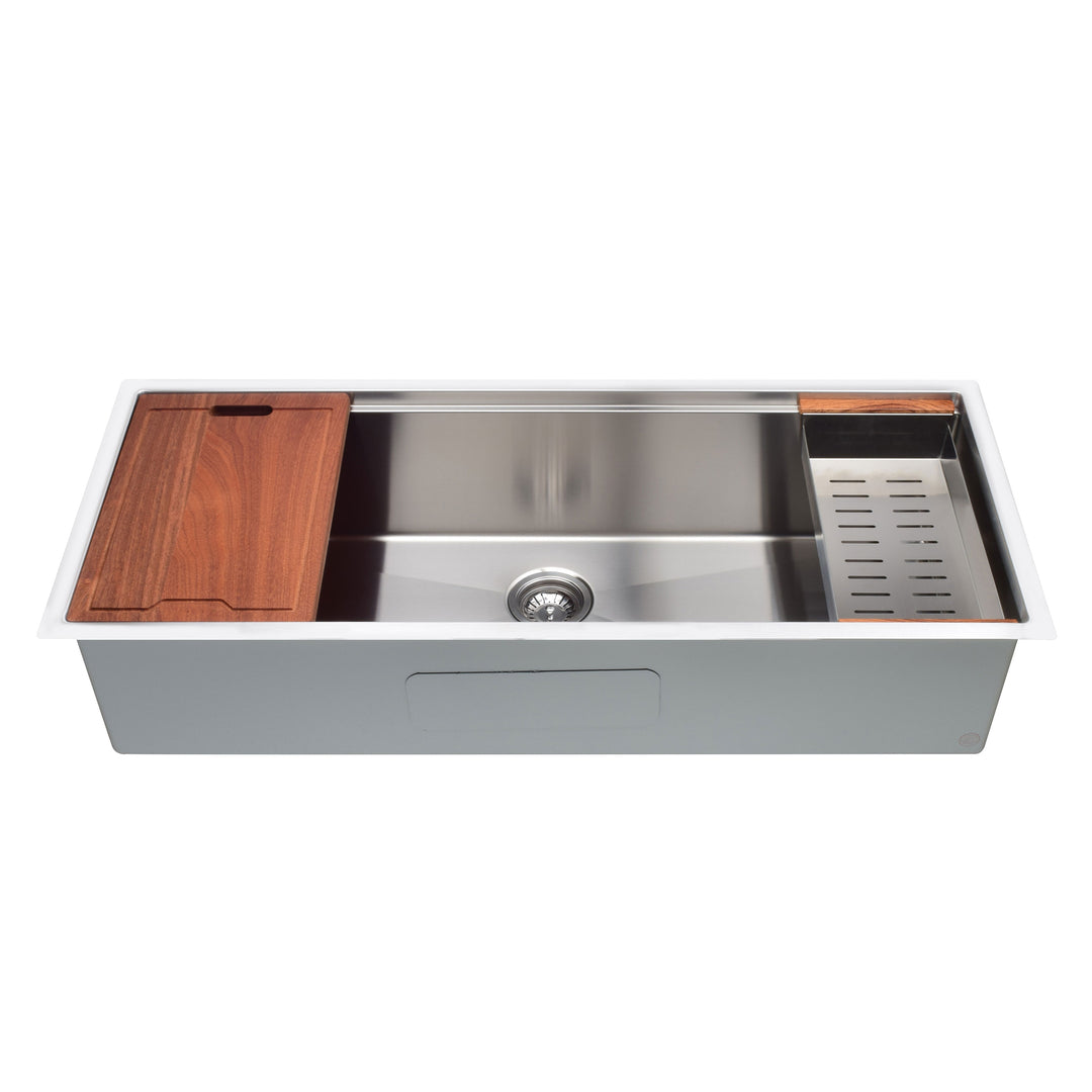 BAI 1288 Stainless Steel Workstation Kitchen Sink Handmade 45-inch Undermount 16 Gauge Single Bowl