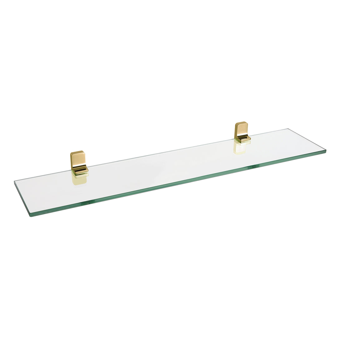 BAI 1571 Glass Bathroom Shelf in Brushed Gold Finish