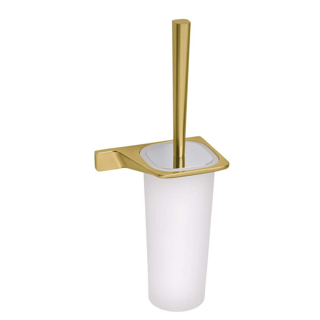 BAI 1573 Toilet Brush with Holder in Brushed Gold Finish