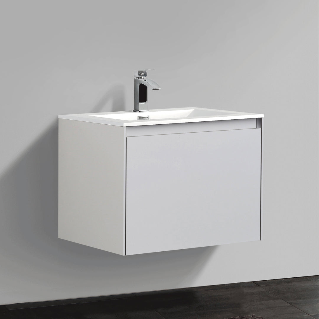 BAI 1707 Wall Hung 24-inch Bathroom Vanity in Gloss White Finish