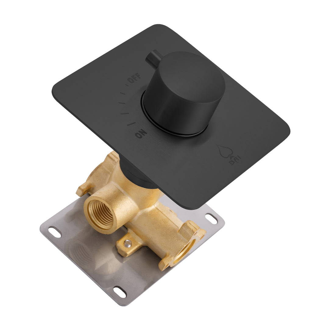 BAI 2104 Concealed 1 Function ON/OFF Shower Valve in Matte Black Finish