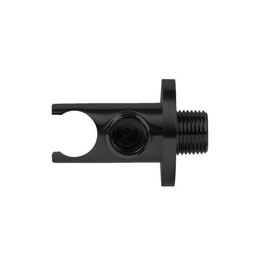 BAI 2113 Wall Mounted Handheld Shower Holder with Integrated Hose Connection in Matte Black Finish