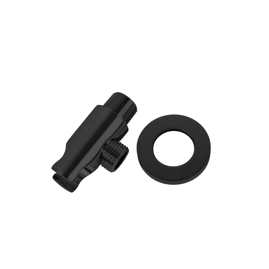 BAI 2113 Wall Mounted Handheld Shower Holder with Integrated Hose Connection in Matte Black Finish