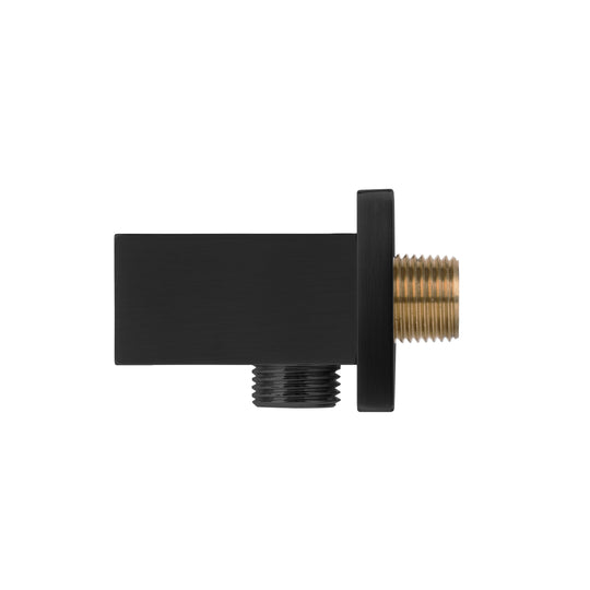 BAI 2114 Wall Mounted Handheld Shower Holder with Integrated Hose Connection in Matte Black Finish