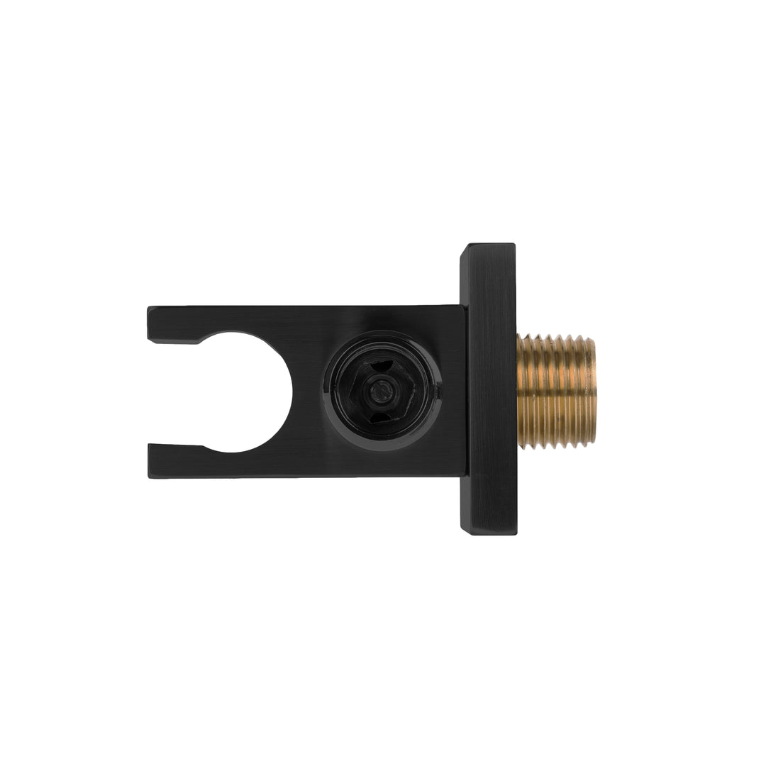 BAI 2114 Wall Mounted Handheld Shower Holder with Integrated Hose Connection in Matte Black Finish