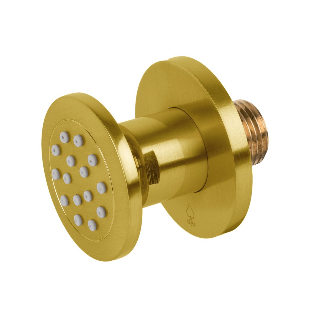 BAI 2125 Adjustable Round Shower Body Jet in Brushed Gold Finish