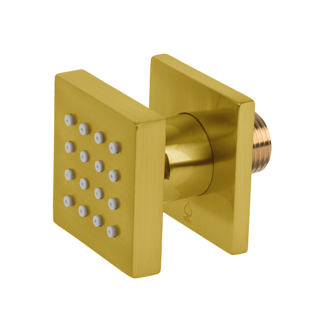 BAI 2126 Adjustable Square Shower Body Jet in Brushed Gold Finish