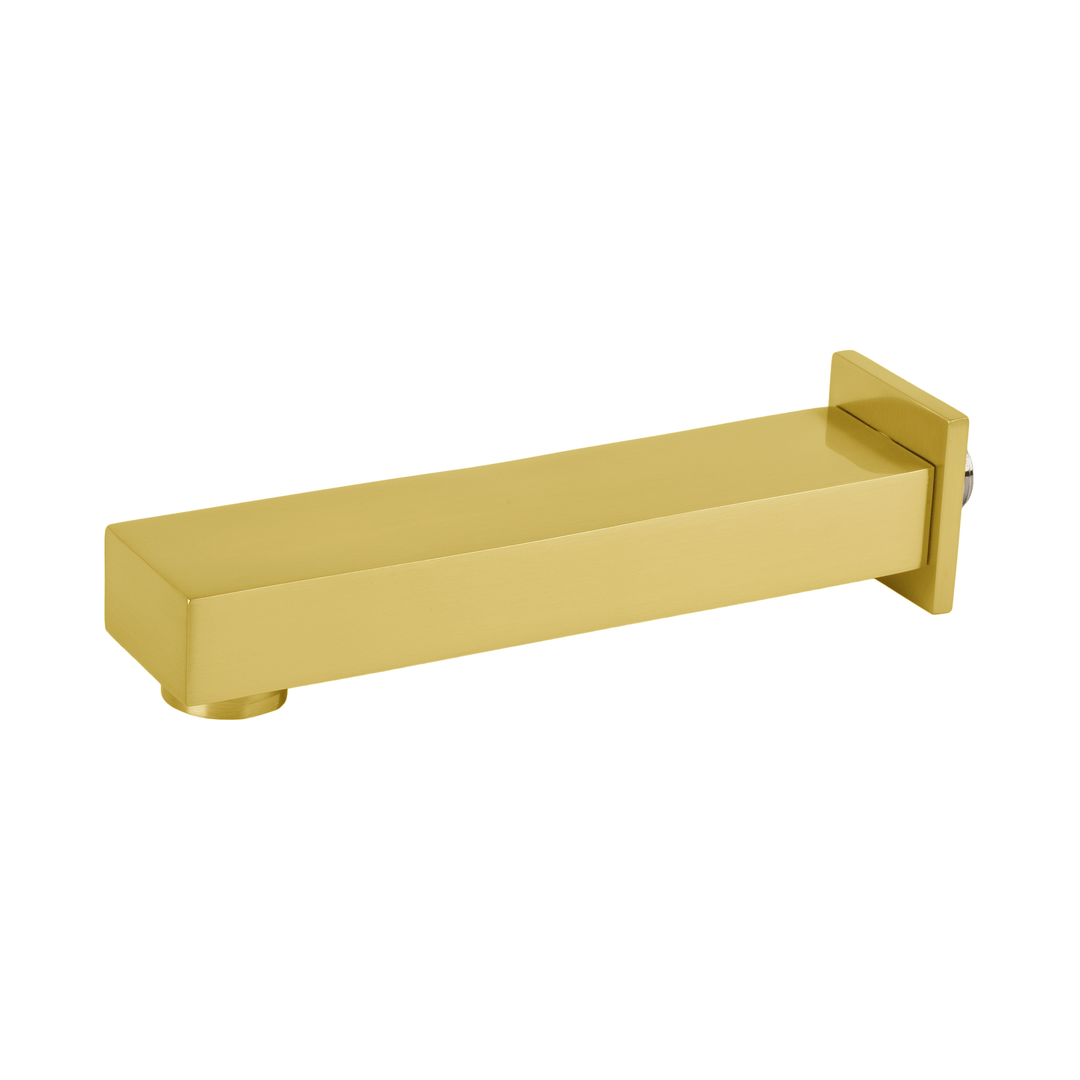BAI 2128 Solid Brass Wall Mounted Tub Spout in Brushed Gold Finish