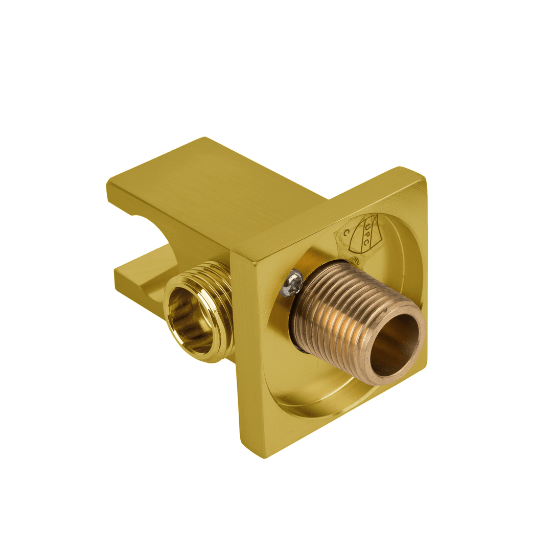 BAI 2131 Wall Mounted Handheld Shower Holder with Integrated Hose Connection in Brushed Gold Finish