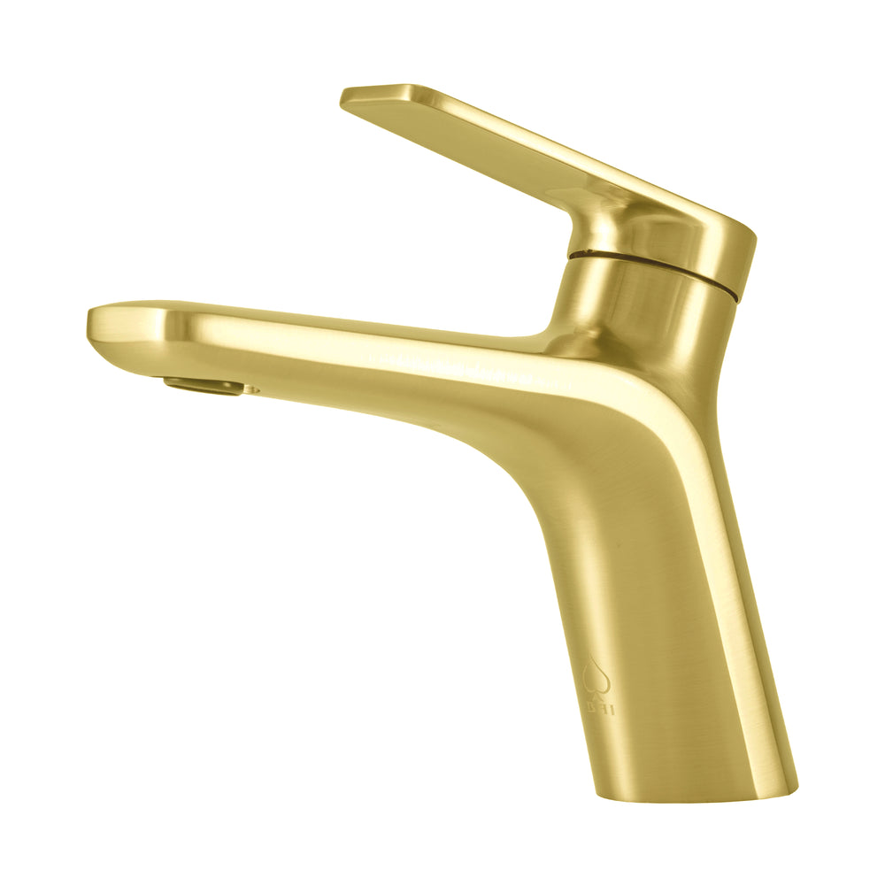 BAI 2625 Single Handle Contemporary Bathroom Faucet in Brushed Gold Finish