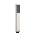 BAI 44011 modern rectangular handheld shower head wand with a brushed nickel finished body, a gray control panel with multiple spray nozzles, and a black threaded base, shown against a plain white background.