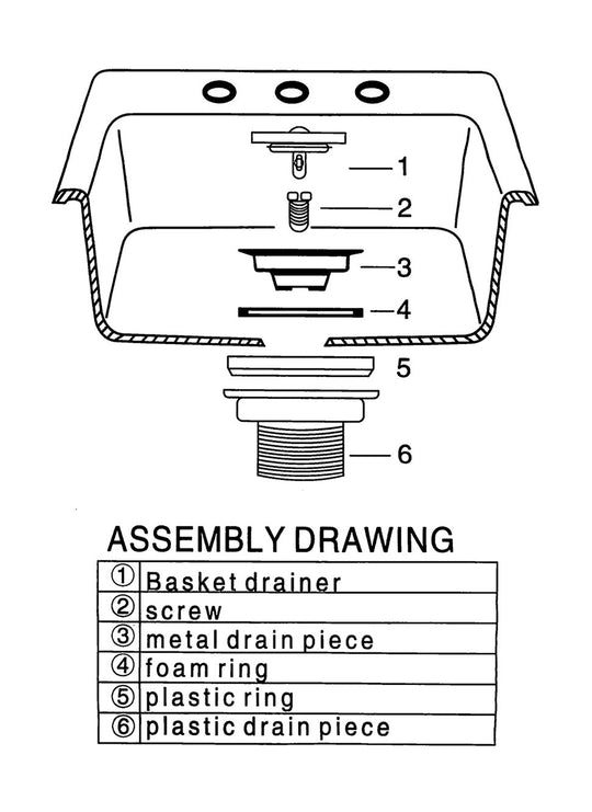 Technical drawings for BAI 1267 Kitchen Sink Strainer with Basket