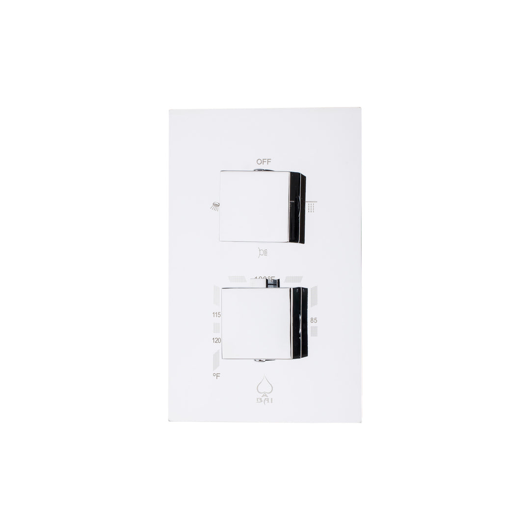BAI 0108 Concealed Thermostatic Shower Mixer Valve in Polished Chrome Finish