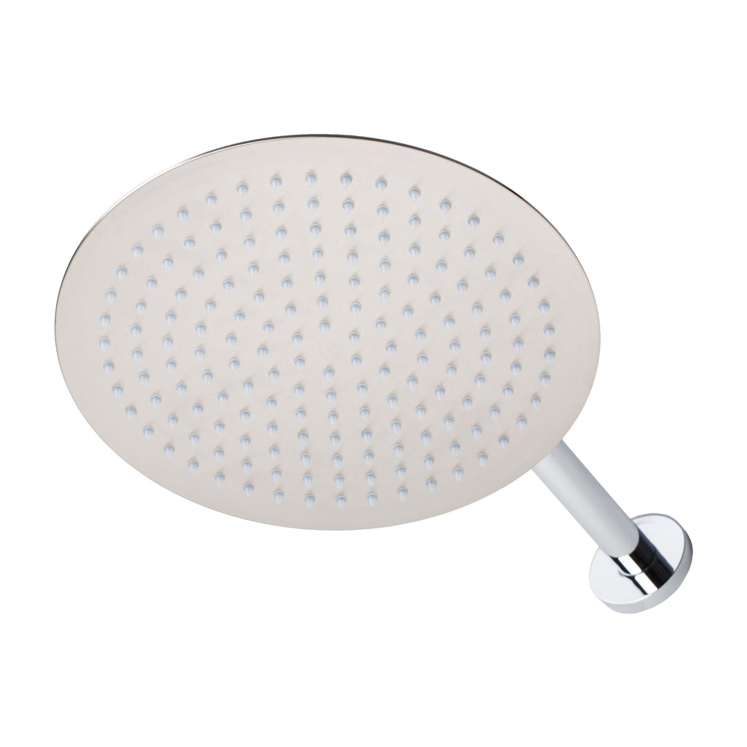 BAI 0413 Stainless Steel 10-inch Round Rainfall Shower Head in Brushed Nickel Finish