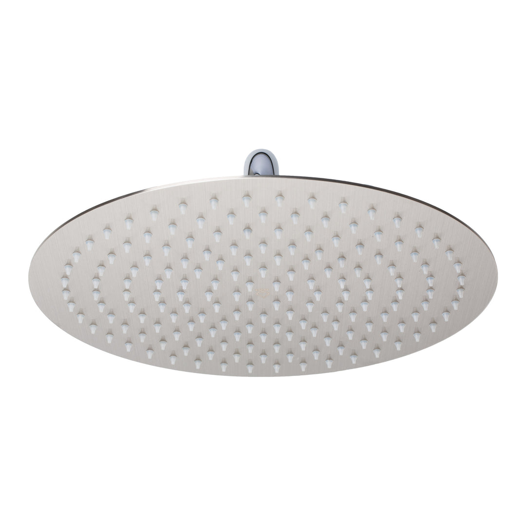 BAI 0414 Stainless Steel 12-inch Round Rainfall Shower Head in Brushed Nickel Finish