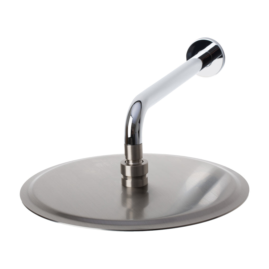 BAI 0414 Stainless Steel 12-inch Round Rainfall Shower Head in Brushed Nickel Finish