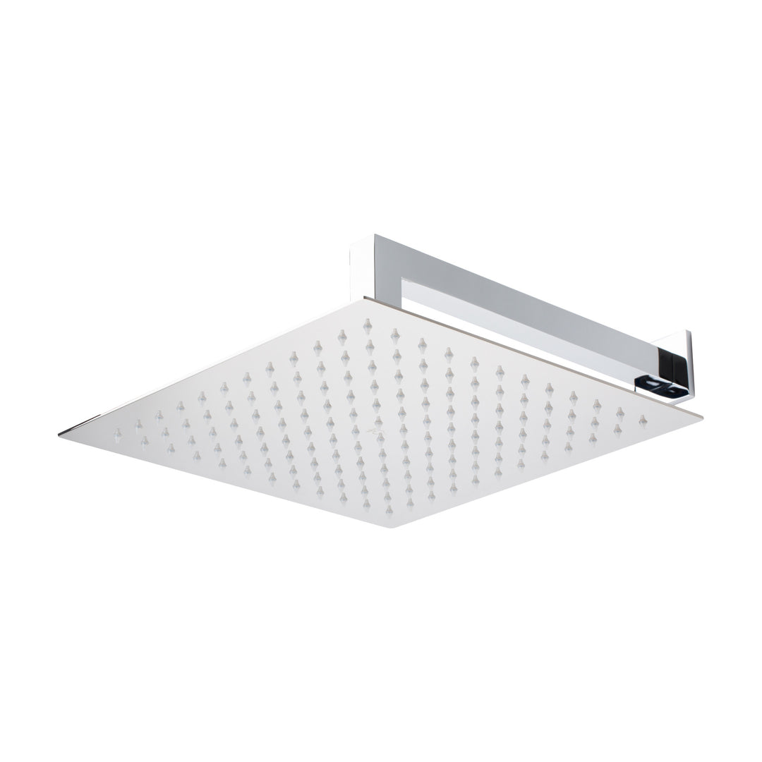 BAI 0417 Stainless Steel 12-inch Square Rainfall Shower Head in Polished Chrome Finish