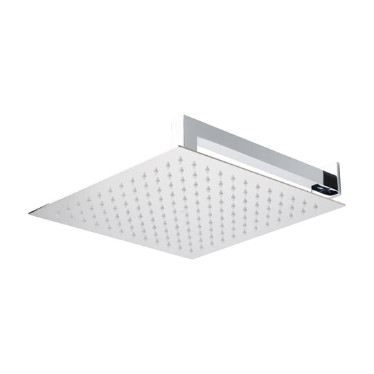 BAI 0417 Stainless Steel 12-inch Square Rainfall Shower Head in Polished Chrome Finish