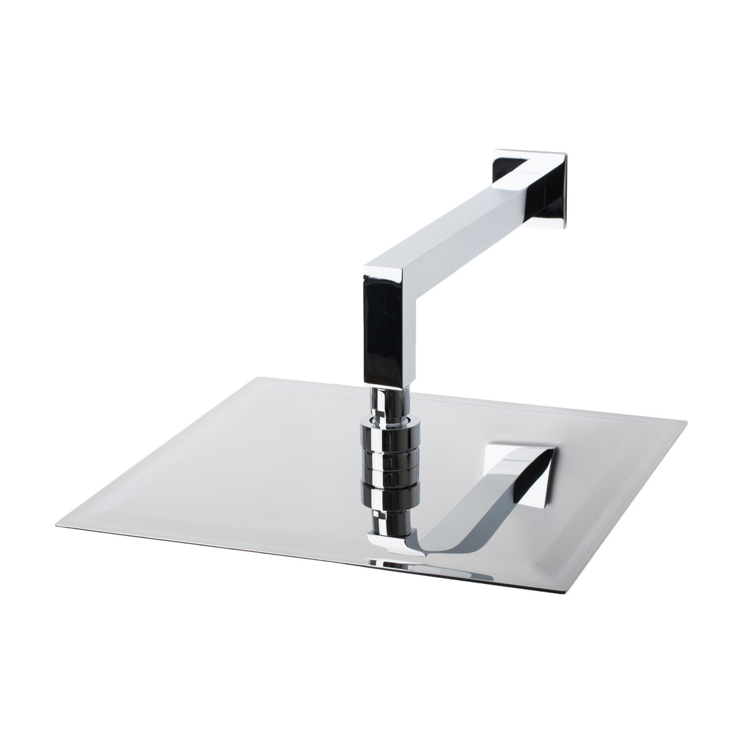 BAI 0417 Stainless Steel 12-inch Square Rainfall Shower Head in Polished Chrome Finish