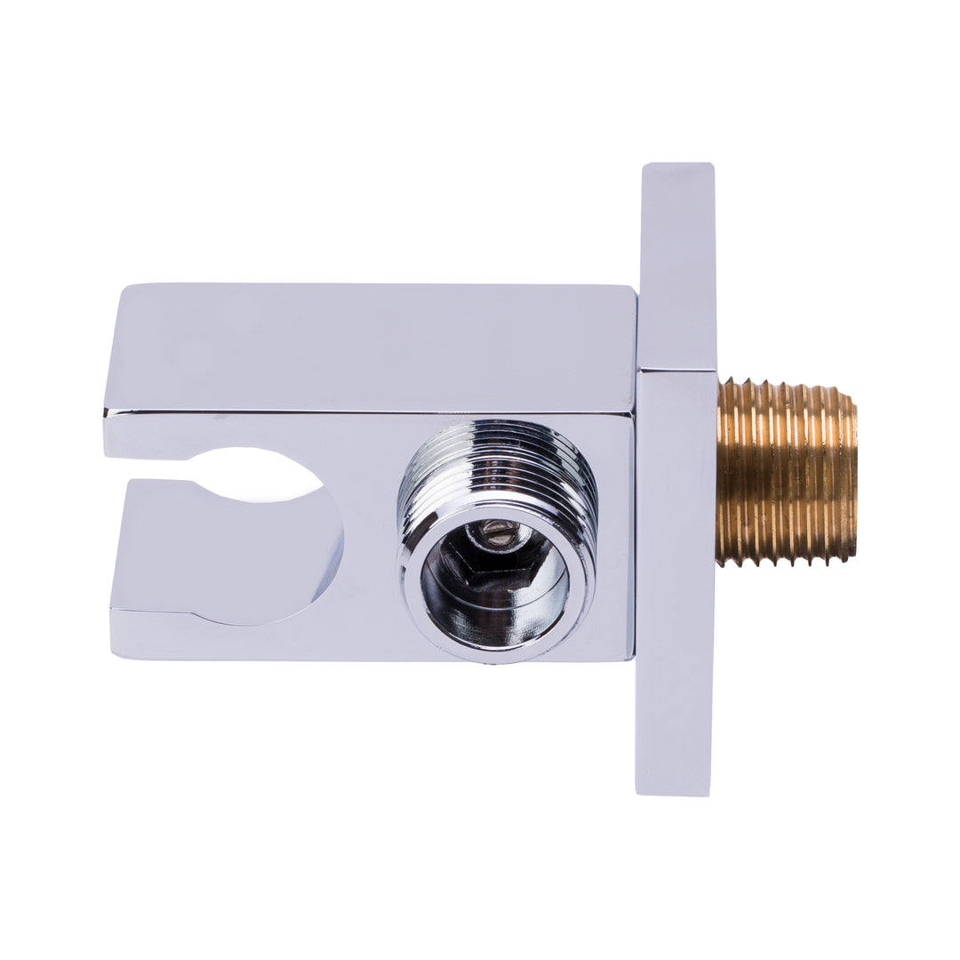 BAI 0195 Wall Mounted Handheld Shower Holder with Integrated Hose Connection in Polished Chrome Finish