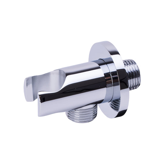 BAI 0194 Wall Mounted Handheld Shower Holder with Integrated Hose Connection in Polished Chrome Finish