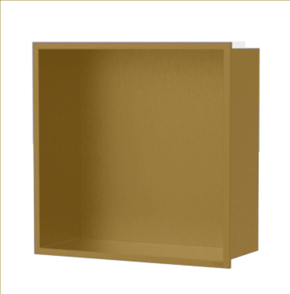 BAI 0004 Recessed Single Shower Niche in Brushed Gold (12"x12")