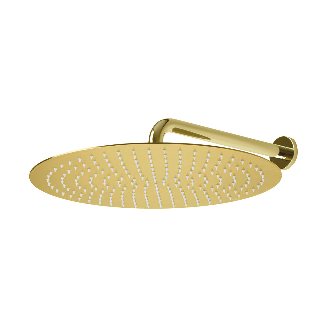 BAI 0104 Stainless Steel 16-inch Round Rainfall Shower Head in Brushed Gold Finish