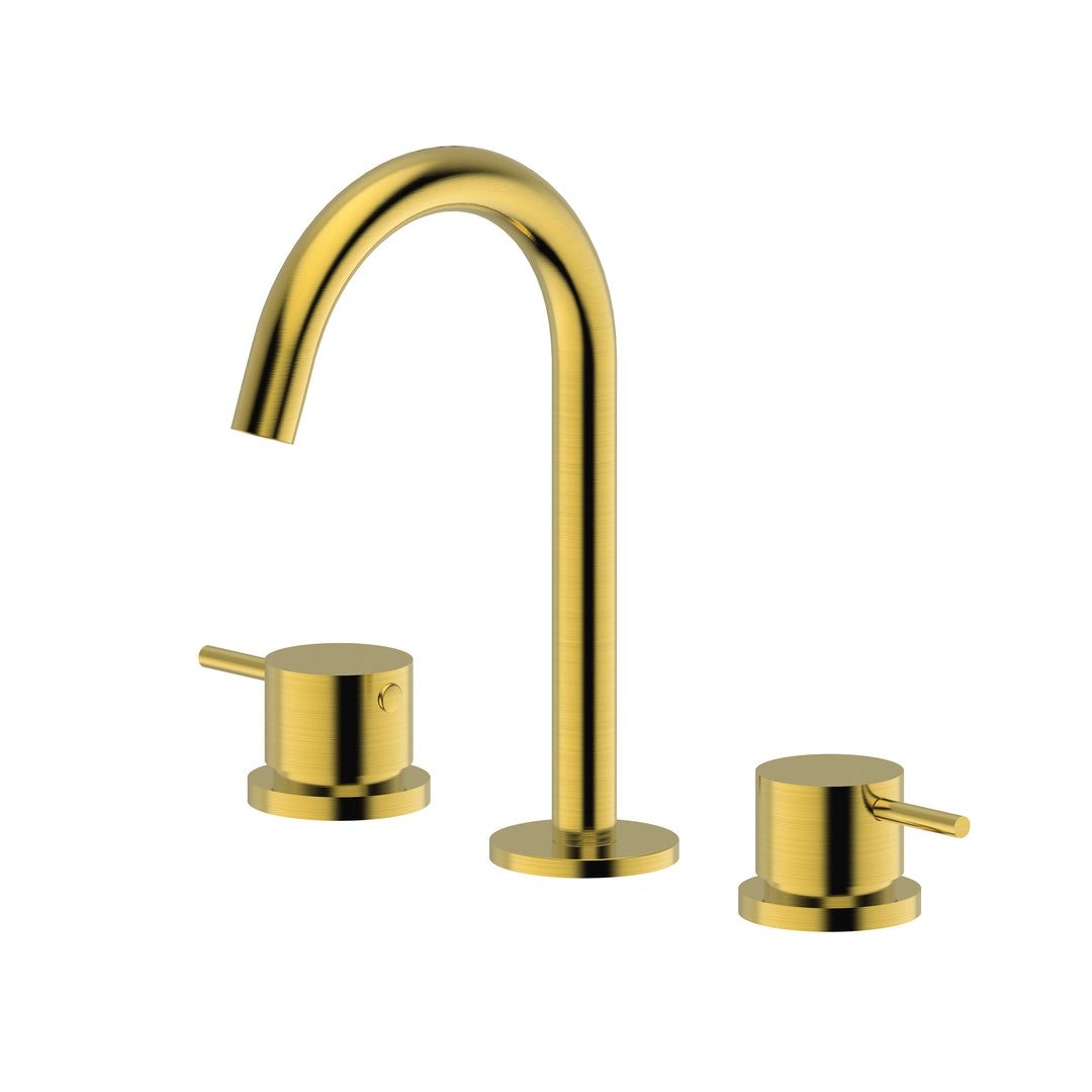 BAI 0606 Two Handles Contemporary Bathroom Faucet in Brushed Gold Finish