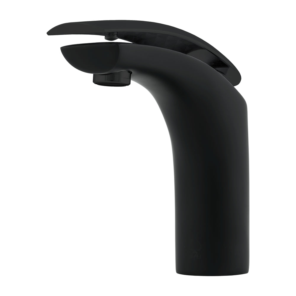 BAI 0611 Single Handle Contemporary Bathroom Faucet in Matte Black Finish