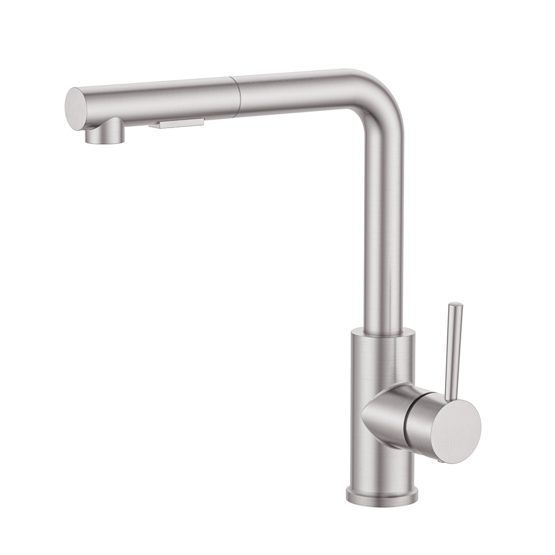 BAI 0626 Single Handle Kitchen Faucet with Pull Down System in Brushed Finish