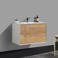 BAI 0720 Wall Hung 30-inch Bathroom Vanity in Rough Oak Finish