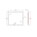 BAI 21003 modern 40-inch LED bathroom mirror with anti fog and frosted edge design technical drawings with dimensions.