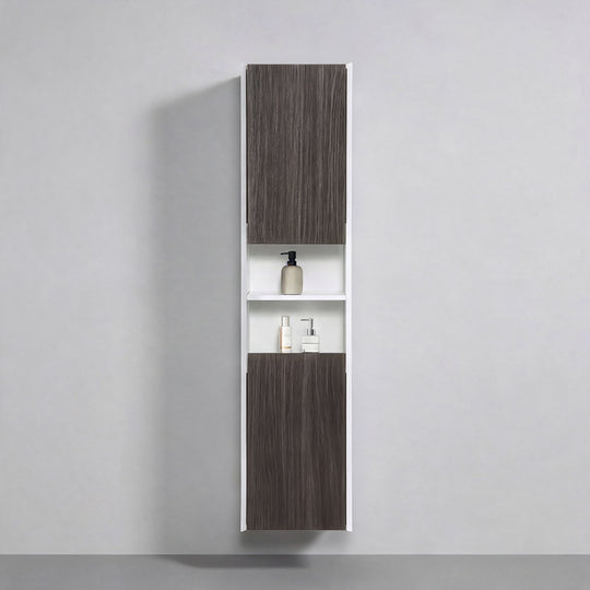 BAI Monza 16-inch Floating Bathroom Side Cabinet with Two Reversible Doors