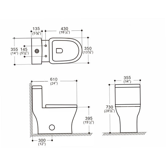 BAI 1008 Modern Toilet – One Piece Dual Flush with Soft-Close Seat