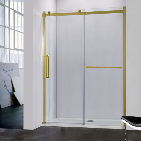 BAI 0920 Frameless 72-inch Sliding Glass Shower Enclosure (Brushed Gold)