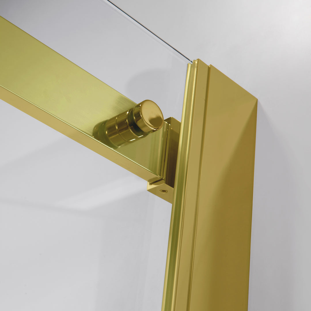 BAI 0920 Frameless 72-inch Sliding Glass Shower Enclosure (Brushed Gold)