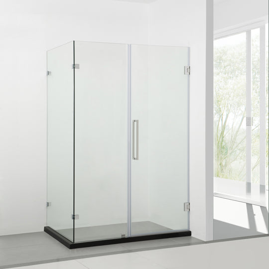 BAI 0954 Frameless 32-inch Glass Shower Enclosure Reversible Side Panel