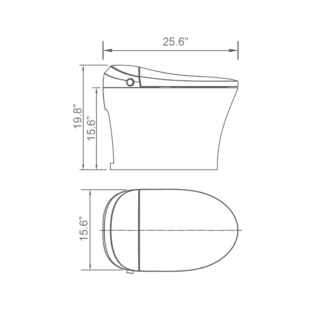 BAI 1002 Contemporary Tankless Smart Toilet