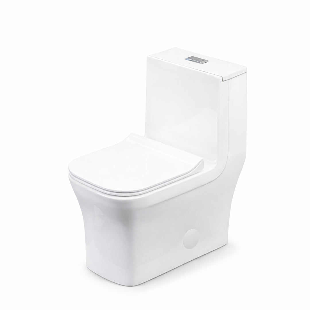 Angled view of BAI 1006 Contemporary Toilet – One Piece Dual Flush with Soft-Close Seat