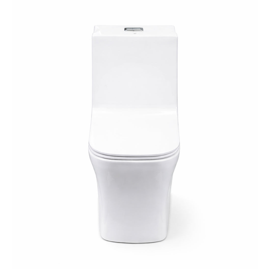 Front view of BAI 1006 Contemporary Toilet – One Piece Dual Flush with Soft-Close Seat