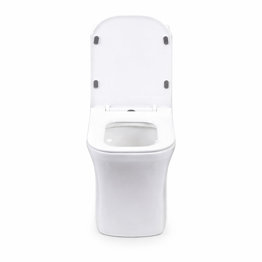 Front open view of BAI 1006 Contemporary Toilet – One Piece Dual Flush with Soft-Close Seat