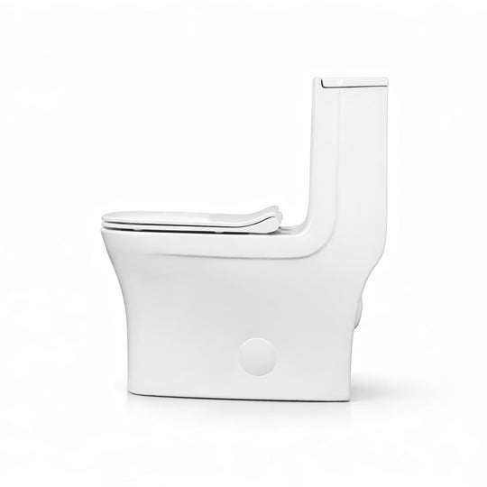 Side view of BAI 1006 Contemporary Toilet – One Piece Dual Flush with Soft-Close Seat