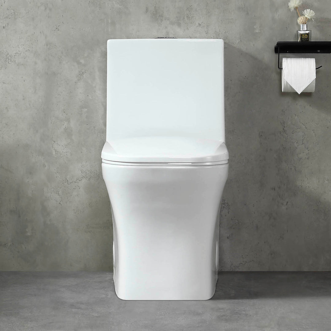 BAI 1007 Contemporary Toilet – One Piece Dual Flush with Soft-Close Seat (10-inch Rough-in)