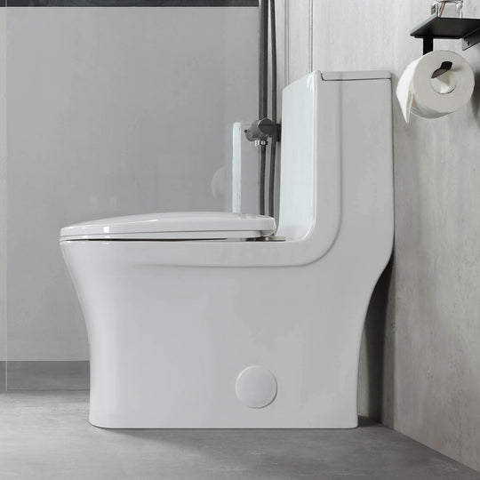 BAI 1007 Contemporary Toilet – One Piece Dual Flush with Soft-Close Seat (10-inch Rough-in)