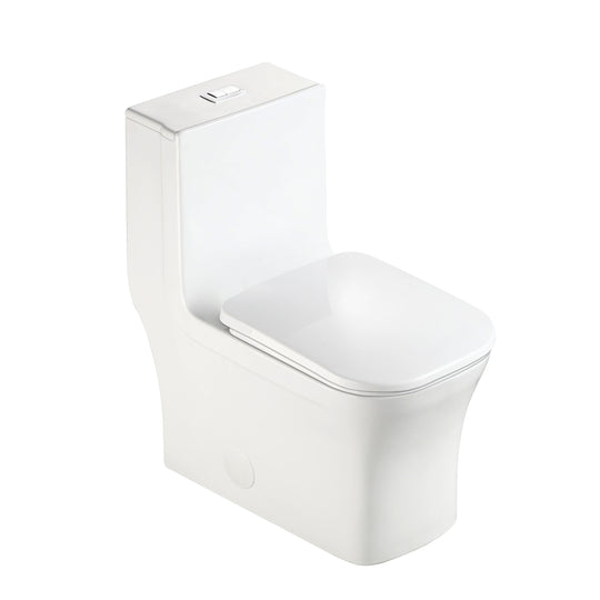 BAI 1007 Contemporary Toilet – One Piece Dual Flush with Soft-Close Seat (10-inch Rough-in)