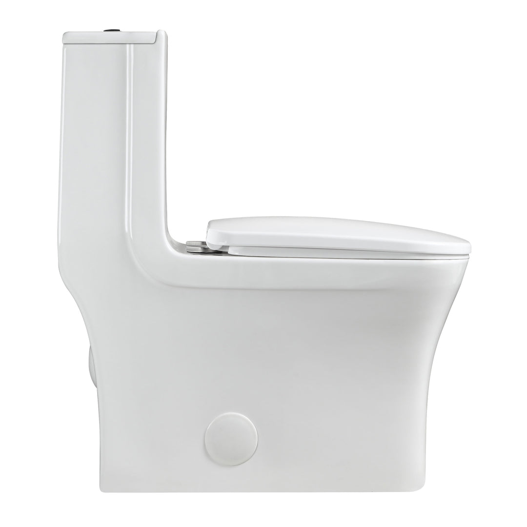 BAI 1007 Contemporary Toilet – One Piece Dual Flush with Soft-Close Seat (10-inch Rough-in)