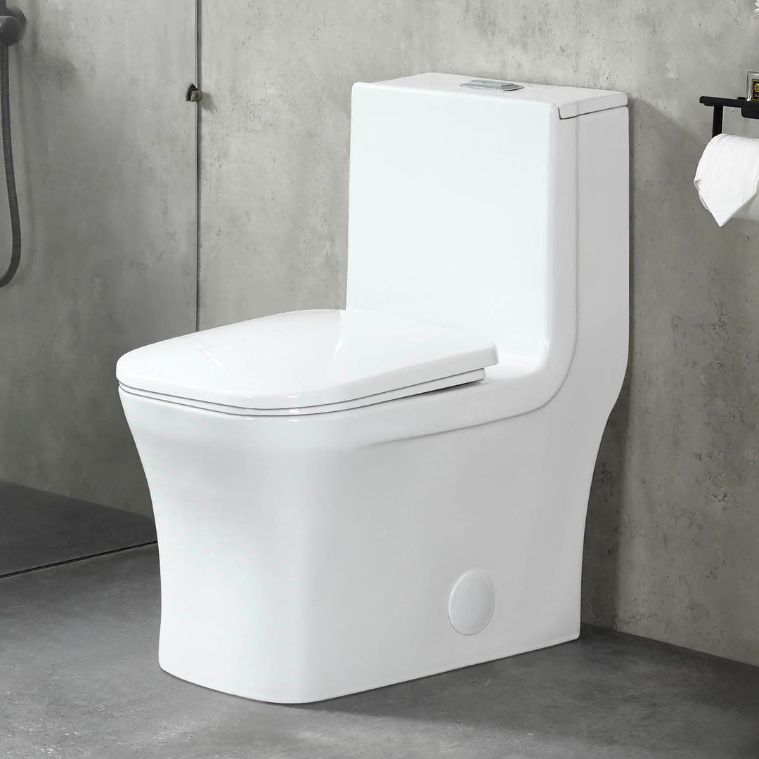 BAI 1007 Contemporary Toilet – One Piece Dual Flush with Soft-Close Seat (10-inch Rough-in)
